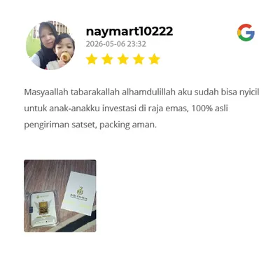 Testimoni Pelanggan Raja Emas Indonesia di WhatsApp