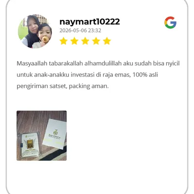 Testimoni Pelanggan Raja Emas Indonesia di WhatsApp