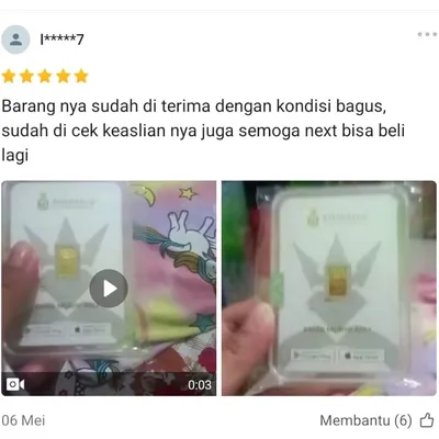 Testimoni Pelanggan Raja Emas Indonesia di Shopee