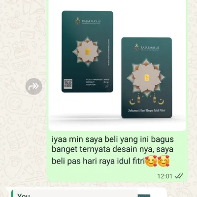 Testimoni Pelanggan Raja Emas Indonesia di WhatsApp